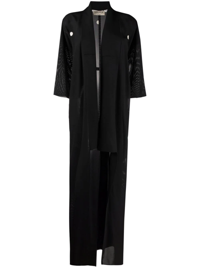 Pre-owned A.n.g.e.l.o. Vintage Cult 1970s Sheer Silk Kimono In Black