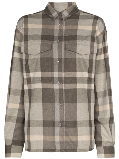 Totême Checked Flannel Shirt In Neutrals