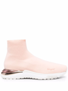 Ferragamo Ninette Knit Sock Sneaker In Pink