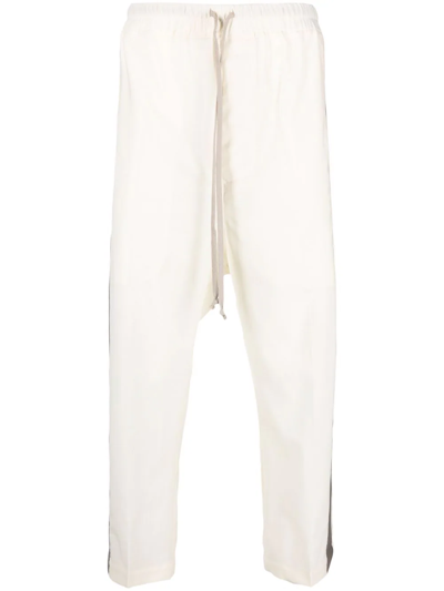 Rick Owens Cropped Drawstring Trousers In Neutrals