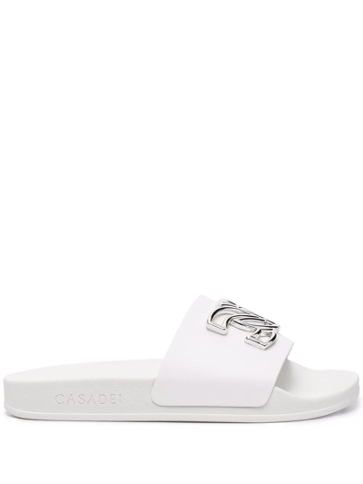 Casadei Logo-plaque Slides In White