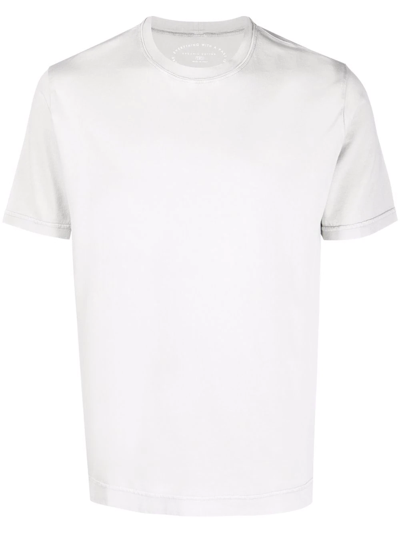 Fedeli Man Basic T-shirt In White Organic Cotton