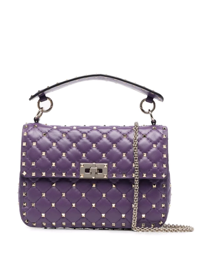 Valentino Garavani Medium Rockstud Spike Shoulder Bag In Purple