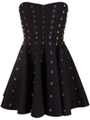 Valentino Crystal-embellished Minidress In Black