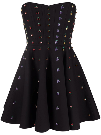 Valentino Crystal-embellished Minidress In Black