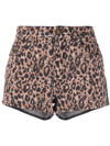 VERSACE JEANS COUTURE LEOPARD-PRINT DENIM SHORTS