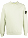 Stone Island Compass-badge Crew-neck Sweatshirt In Green