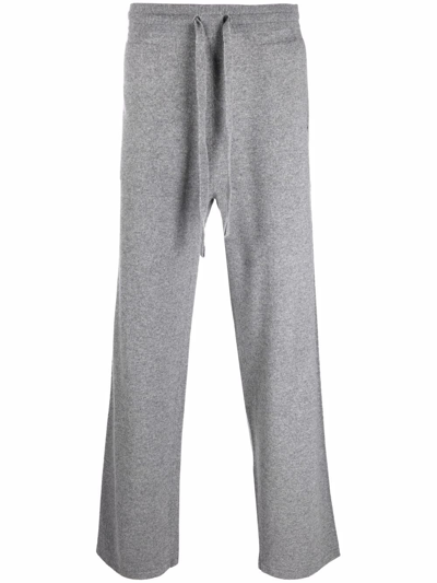 Off-white Logo-embroidered Cashmere Track Pants In Grey