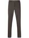 Pt Torino Mid-rise Tailored Trousers In Brown