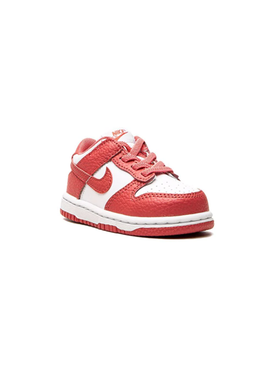 Nike Kids' Dunk Low Sneakers In White/ Archaeo Pink