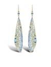 Pragnell 18kt Yellow Gold Wildflower Dragonfly Sapphire And Diamond Drop Earrings In Gold