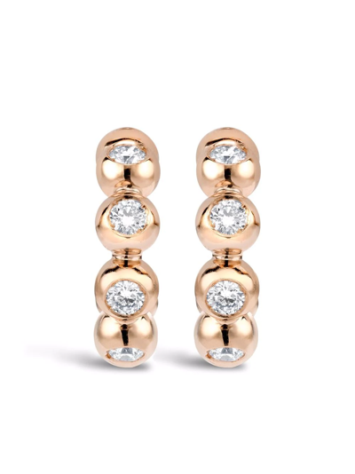 Pragnell 18kt Rose Gold Bohemia Diamond Hoop Earrings In Pink