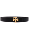 Tory Burch Black Leather Belt With Logo Buckle