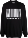 Vtmnts Bar-code Print Sweatshirt In Black