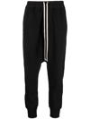 Rick Owens Drkshdw Drop-crotch Drawstring Track Pants In Black