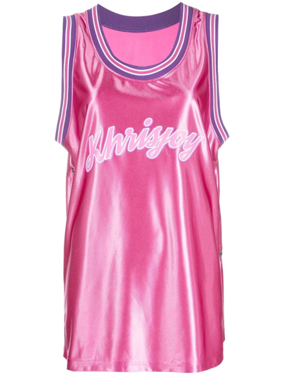 Khrisjoy Tank Top In Rose-pink Polyester In Rosa
