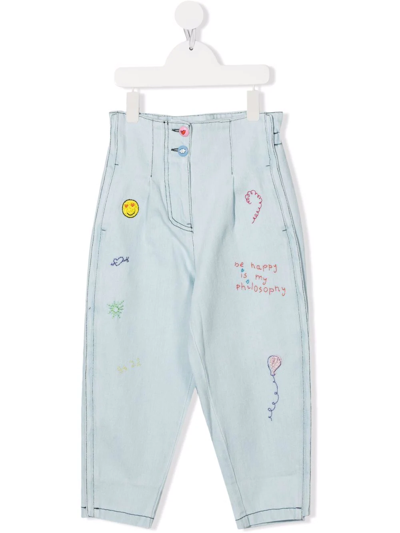 Philosophy Di Lorenzo Serafini Teen High-waisted Straight-leg Jeans In Blu