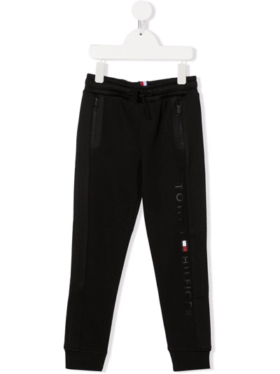 Tommy Hilfiger Junior Teen Drawstring-waist Track Pants In Black