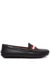 BALLY STRIPED SLIP-ON LOAFERS