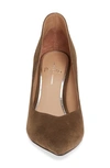 Linea Paolo Penrose Pump In Dark Olive Suede