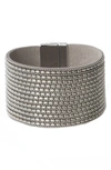 Saachi Mixed Chain Cuff Bracelet In Grey