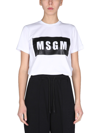 Msgm Box Logo T-shirt In White In White