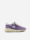 Golden Goose Running Sole Sneakers In Suede In Purple