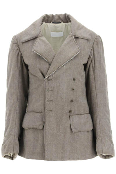Maison Margiela Padded Blazer In Brown