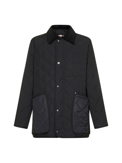 Burberry Quilted Long Sleeved Buttoned Jacket In Black
