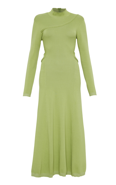 Aje Amelie Braided Cut-out Midi Dress In Green | ModeSens