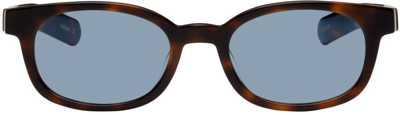 Flatlist Eyewear Tortoiseshell Le Bucheron Sunglasses In Tortoise/solid Blue