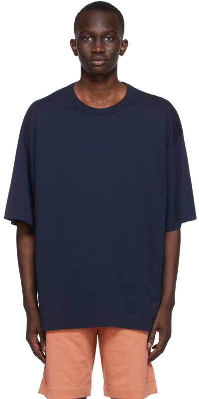 Dries Van Noten Navy Supima Cotton T-shirt In 509 Navy