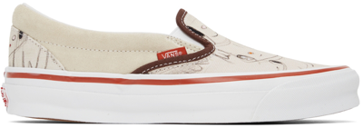 Vans Off-white Javier Calleja Edition Vault Og Classic Slip-on Sneakers In Beige