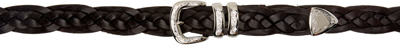 Brunello Cucinelli Leather Braided Belt In Dark Brown