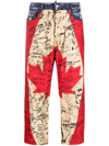 Dsquared2 Maple Leaf Graffiti-print Cropped Jeans In 470