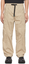 SOUTH2 WEST8 BEIGE GABARDINE BELTED TROUSERS