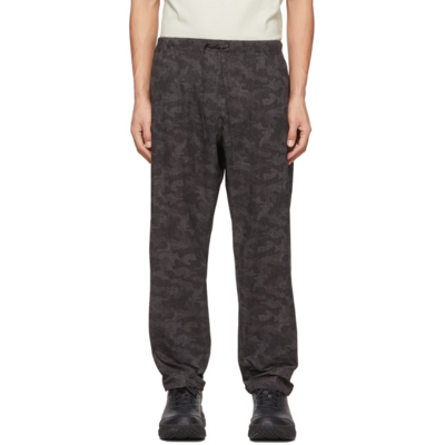 South2 West8 Black Camo String Slack Trousers In B-charcoal/black