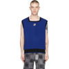 WE11 DONE BLUE LOGO PATCH SQUARE NECK VEST