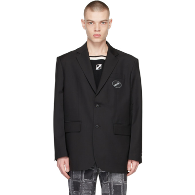 We11 Done We11done Black Oversized Logo Blazer