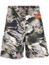 Heron Preston Dry Fit Camouflage Pattern Shorts In Grün