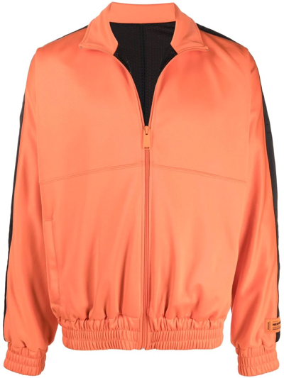 Heron Preston Contrast Stripe Logo Track Jacket In Orange
