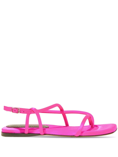 Proenza Schouler Satin-effect Strappy Flat Sandals In 670 Pink