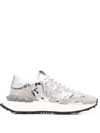 Valentino Silver & Gray Lacerunner Sneakers In Grau