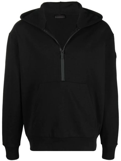 Moncler Logo-print Long-sleeve Hoodie In Black