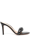 Gianvito Rossi Bijoux Crystal Puffy Slide Sandals In Black