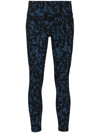 Sweaty Betty Zero Gravity Pocket 7/8 Running Leggings In Blue Triangle Print
