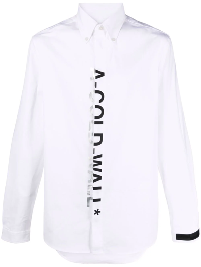 A-cold-wall* White Shirt With Maxi Vertical Logo
