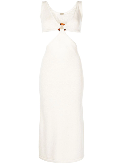 Cult Gaia Bank Knit Dress In White
