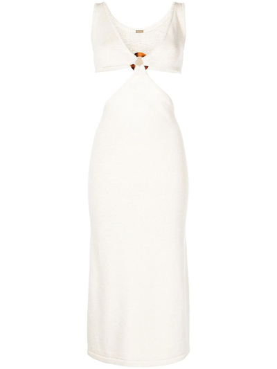 Cult Gaia Bank Knit Dress In Off White