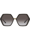 Dolce & Gabbana Hexagon Acetate Sunglasses In Grey Gradient